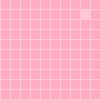 Pink background with scattered light pink squares and a solid gray rectangle in the bottom right corner