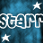 Pixelated blue background with white stars and stylized text reading 'STARSTAR' in a bold, outlined font.
