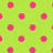 Green background with pink polka dots, a cupcake with white frosting and red sprinkles, pink and white ruffled fabric, snowman face, pink polka dot pattern.