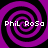 Four identical purple and black spiral patterns arranged in a with white text reading "Phil Rosa" on each
