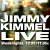 Static pixelated icon featuring bold white text "JIMMY KIMMEL LIVE" over a blurred background with warm tones and dark silhouettes.