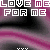 Pixelated text repeats 'LOVE ME' and 'FOR ME' across a pink-and-black wavy background with animated white dot patterns.