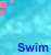 Animated contact sheet showing three frames of a swimming-themed buddy icon with blue water background and floating colored squares.