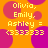 A static image with orange background and magenta circles, displaying yellow text listing names and a numeric sequence.