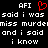 Black background with white pixelated text repeating phrases and a red heart symbol above the left 'AFI' text.