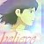 Pixelated image of a character with dark hair and light skin, wearing a green top against a pastel gradient background.