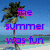 A four- pixelated image with text overlays: palm tree beach scene, gazebo at dusk, lined paper background, and sunset over water