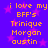 Purple background with pink stars and orange text reading "i love my BFF's Trinique Morgan austin" repeated twice in a