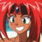 A 48x48 pixel buddy icon featuring a cartoon character with red hair and large eyes on the left, paired with "Anime IM" text in white pixelated font on black background on the right.