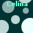 A static digital image with a dark teal background featuring multiple light gray and white circles of varying sizes, with the name "Celina" in light green text appearing four times.