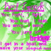 Static image with green background and pink text reading "Best Friends" followed by "You Fight, I fight. You hurt, I hurt. You envy, I envy. You jump off a bridge I got in a boat and save your stupid ass.".