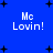 Blue background with white text 'Me Lovin!' and black plus signs, four identical copies arranged in a pattern