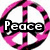 A static image with four distinct sections: a pink and black peace symbol with 'Peace' text, a pink heart with 'Love' text, a basketball hoop image with 'Basketball' text, and a blank gray section.