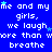 Blue background with white pixelated text repeating 'me and my me and my girls. we laugh more than w breathe' in multiple , scattered light blue stars