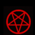 Red inverted pentagram within a circle on black background, with red text reading 'Satan', 'Loves', and 'You!' in four