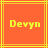 Pixelated yellow text 'Devyn' on orange background with yellow lines, two identical frames showing no visible motion changes