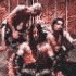 Animated sequence showing multiple figures in various poses including a group, a person falling, and two people embracing.