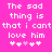 Pixelated text on a bright pink background with two identical side-by-side phrases and heart symbols below.