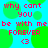 Pixelated text on a bright blue background with green circular shapes, repeating 'why cant you be with me forever <3' in red and pink letters.
