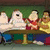 Animated scene with cartoon characters at a table, transitioning to a teal background with blue text blocks.