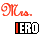16 identical pixel art icons featuring a red cursive 'M' above the word 'ERO' in black and white block letters, with varying shades of gray on the background