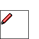 Animated sequence showing a red pencil drawing a cartoon face with eyes, mouth, and teeth on white background.