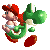 Pixel art animation frames showing Mario riding Yoshi in a 3x3 contact sheet with gray background transparency.