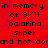 Red background with black pixelated text reading 'in memory of 9/11 balarina slipper and hot dog' repeated in a pattern