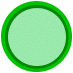 Five circular icons with green borders display sequential pixel changes from solid light green to pixelated patterns with blue and yellow accents.