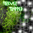 A pixelated green and gray image with a central bright green rectangular shape surrounded by darker green foliage-like patterns on the left, transitioning to grayscale tones on the right.