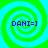 Four identical spiral patterns with alternating green and cyan rings, each containing blue text reading "DAHI=]" on a cyan background.