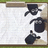 Pixelated image of a sheep character with black wool and white face lying on grass, next to text reading "BAAN" and "shoun the sheep".