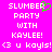 Pixelated text on bright pink background with green heart symbol replacing 'R' in SLUMBER, repeated twice side-by-side.
