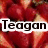 Strawberry background with text blocks reading 'Teagan Has Best Club Da EVER!' in various colors and fonts.