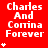 Red background with white text "Charles And Corina Forever" and animated white star symbols appearing in different positions across frames.