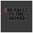 25 pixelated frames showing the phrase "SHE FALLS TO THE GROUND" with shifting colored pixels and scattered dots on a dark background