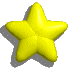 Five yellow star-shaped objects with rounded edges and subtle shading, arranged in two on a light gray background