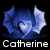 Blue rose icon with white highlights and black background, labeled 'Catherine' in pixelated text below.