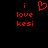 Red pixelated text and a heart symbol on a black background, with two identical side-by-side layouts.