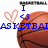 Pixelated image of a basketball with a heart symbol and blue text reading "I <3 BASKETBALL" on the left side, and "WHO DOESN'T?" on the right side.