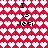Pixelated icon with red and white heart pattern background, displaying 'I <3 Jesi' text in black pixel font.