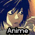Anime-style character with dark blue hair and closed eyes, wearing a light-colored garment against a warm-toned background.