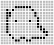 Two side-by-side pixel grids display black-and-white animation frames with subtle positional shifts in black square patterns.