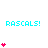 Cyan 'RASCALS!' text above pink heart stacks in a , with varying heart counts per on white background