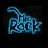 Blue pixelated text and symbols on black background with animated transitions between frames.