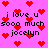 Pixelated pink background with red hearts and black text reading "i love u sooo much jocelyn" in multiple repeated sections.
