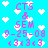 Pixelated icon with cyan background, white hearts, and pink text reading 'CTS & SEM 9-25-08 <3<3<3' repeated in a pattern