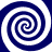 Four blue and white spiral patterns arranged in a square with a white cross-shaped center