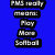 six text blocks on alternating red and blue backgrounds with pixelated black-and-white lettering