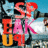 Pixelated image with large red 'SP' letters above pink 'BAK' text, orange 'U', and red 'QI' on a blue background.